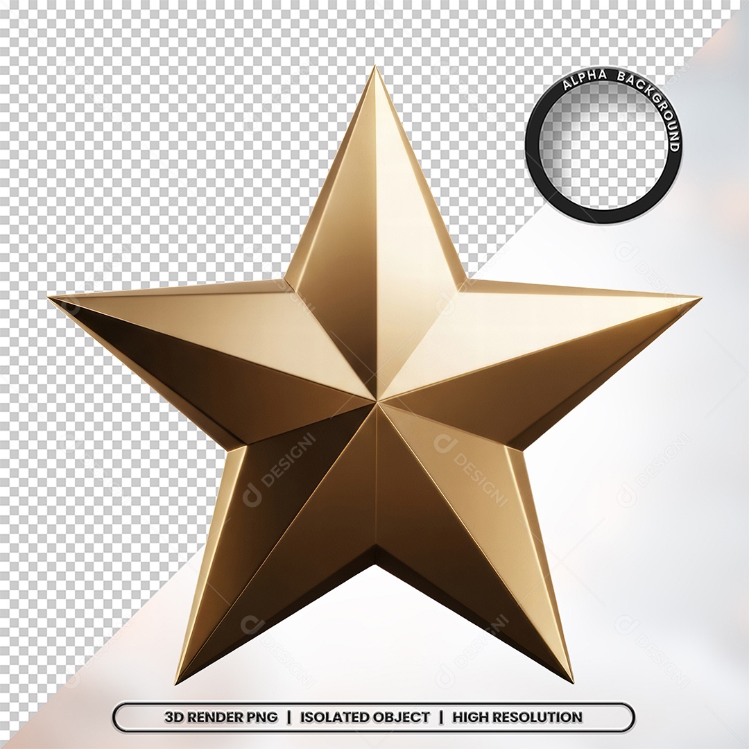 Elemento 3D Estrela De Natal Para Composição PSD