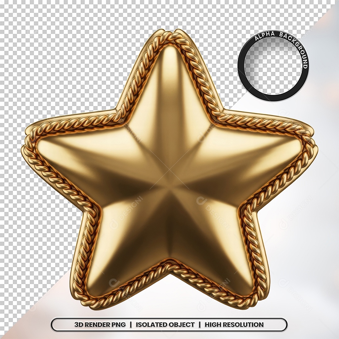Elemento 3D Estrela De Natal Para Composição PSD