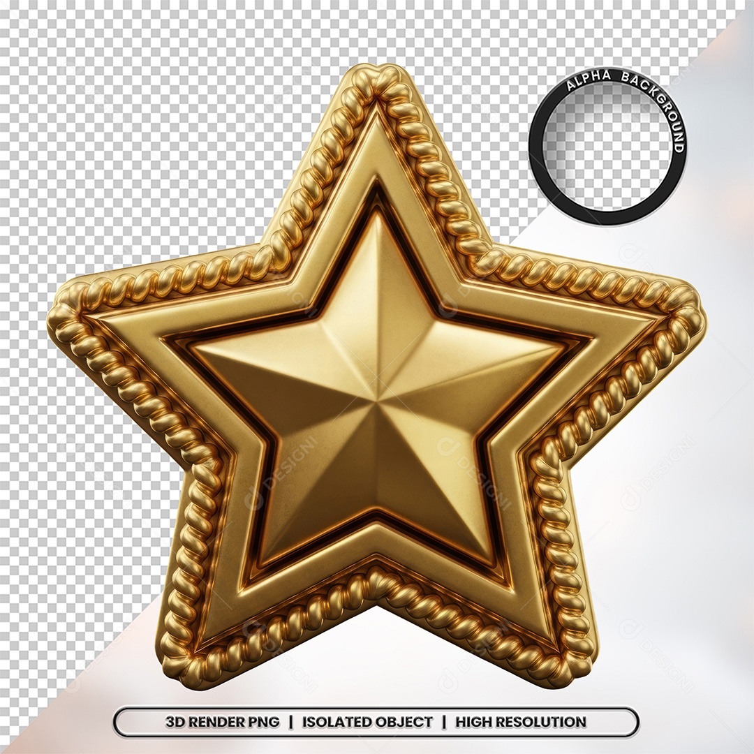 Elemento 3D Estrela De Natal Para Composição PSDElemento 3D Estrela De Natal Para Composição PSD