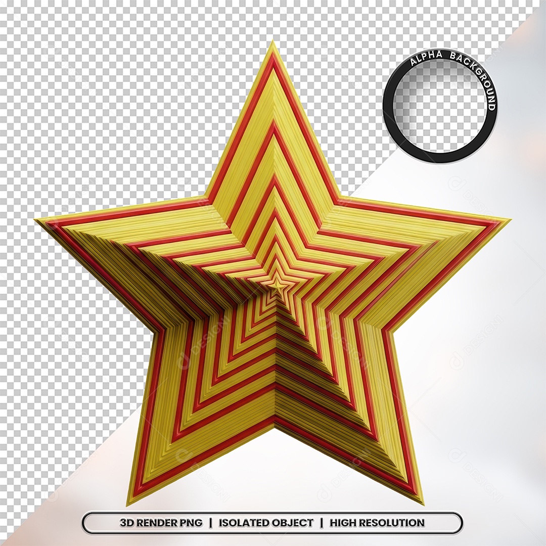 Elemento 3D Estrela De Natal Para Composição PSD