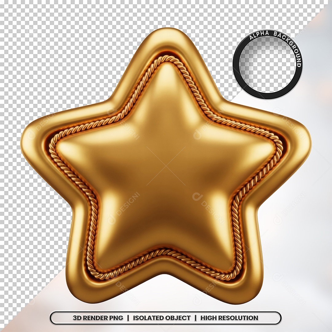 Elemento 3D Estrela De Natal Para Composição PSD