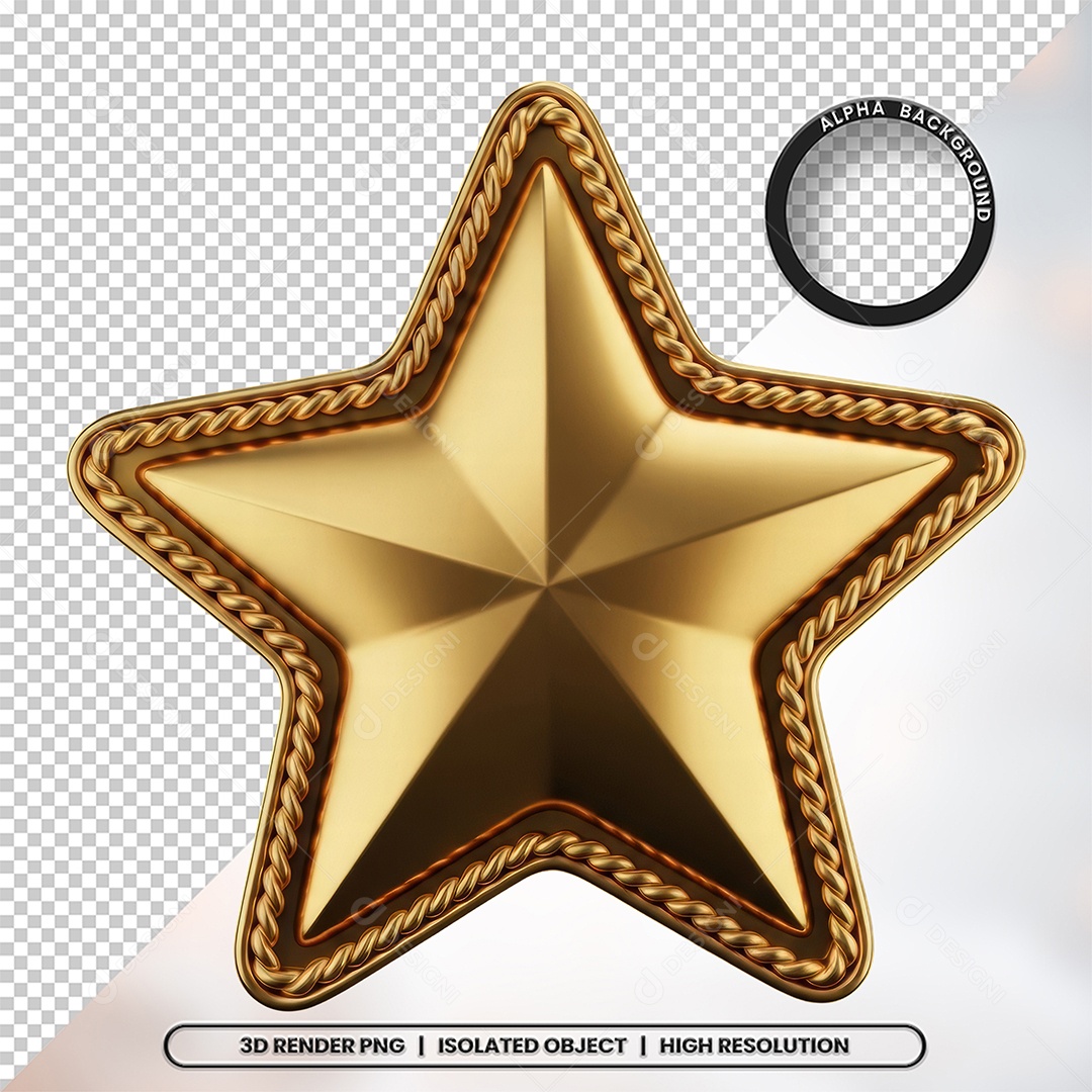 Elemento 3D Estrela De Natal Para Composição PSD