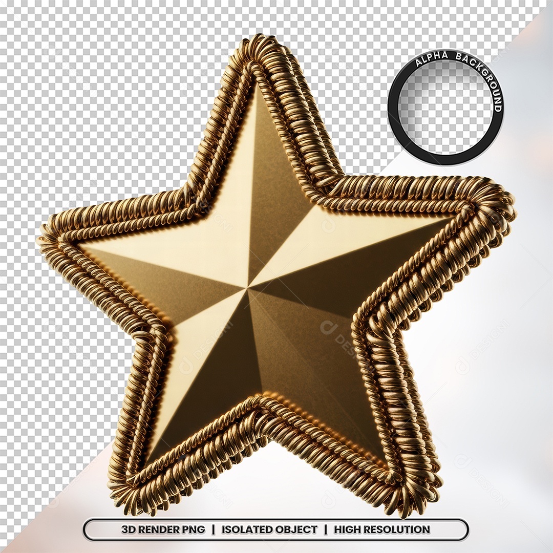 Elemento 3D Estrela De Natal Para Composição PSD