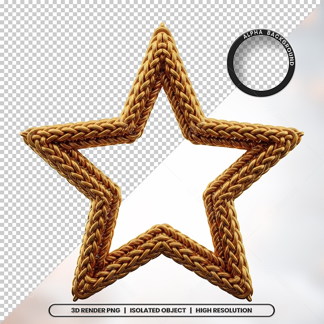 Elemento 3D Estrela De Natal Para Composição PSD