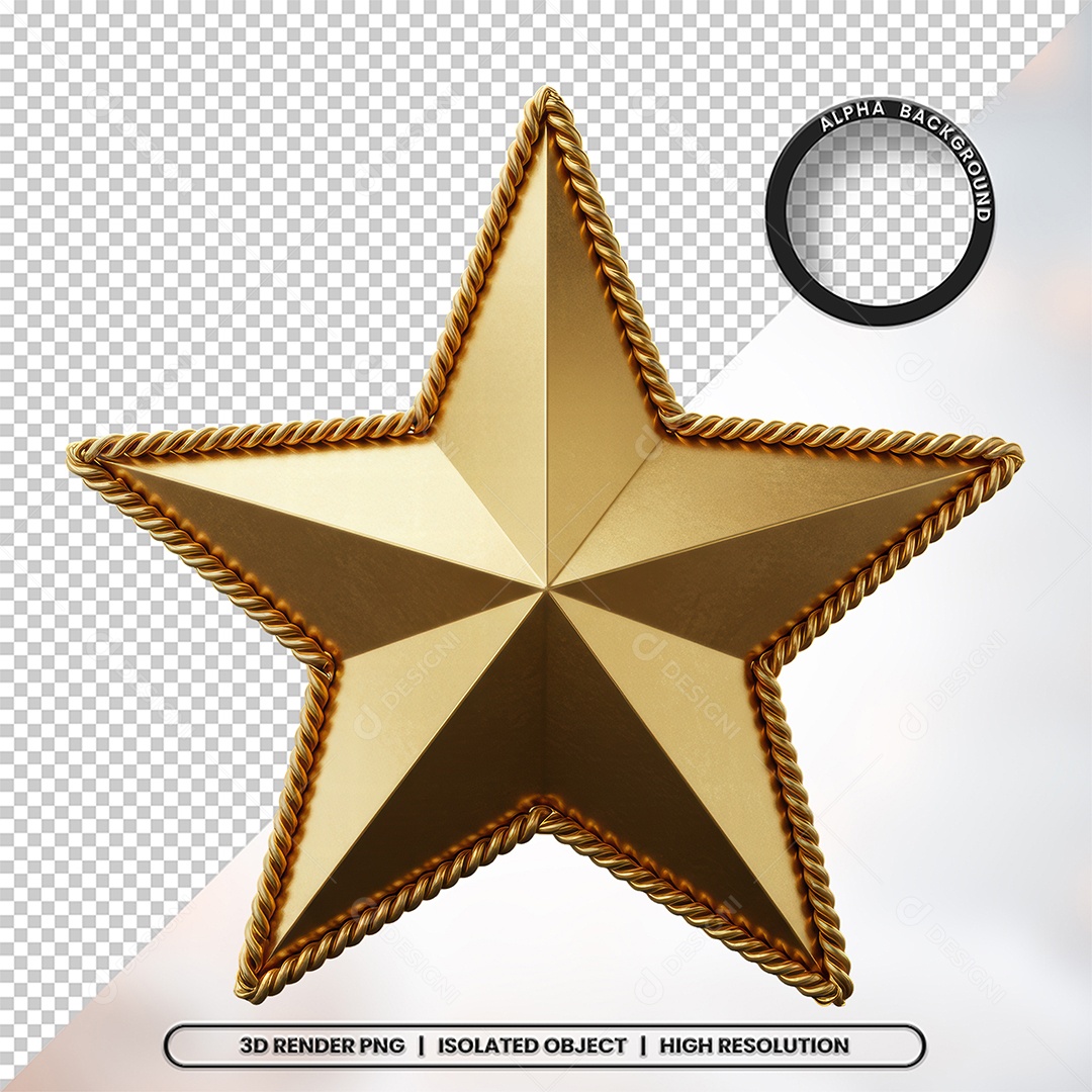 Elemento 3D Estrela De Natal Para Composição PSD