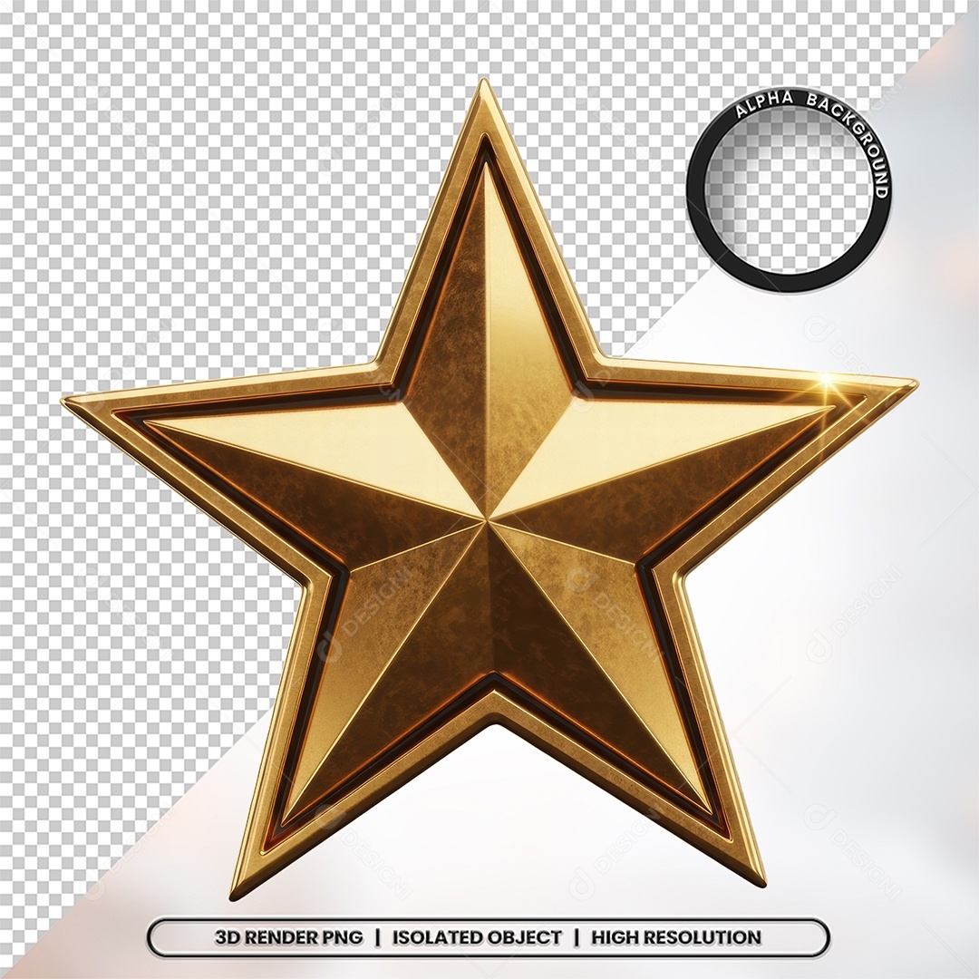 Elemento 3D Estrela De Natal Para Composição PSD