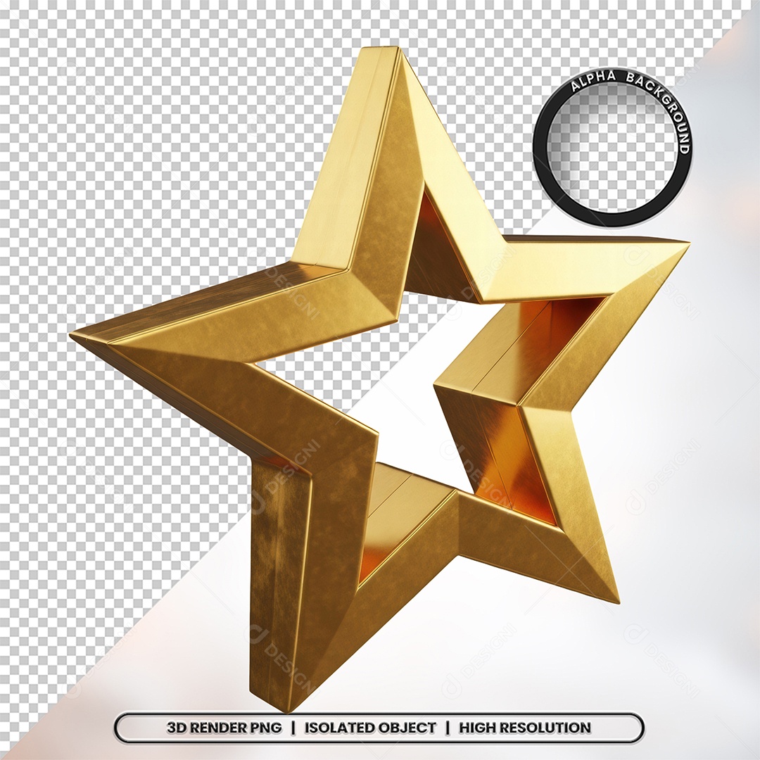 Elemento 3D Estrela De Natal Para Composição PSD
