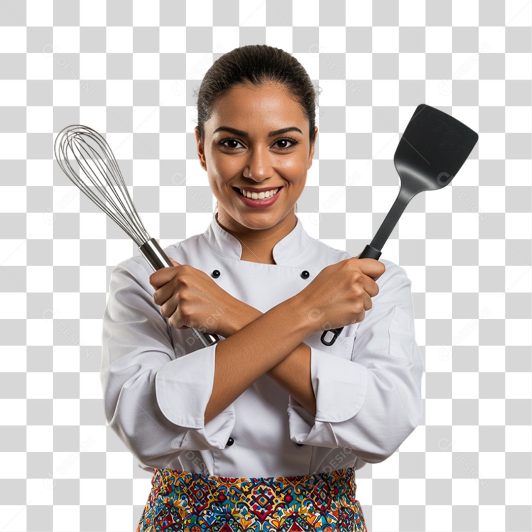 Cozinheira de Uniforme PNG Transparente