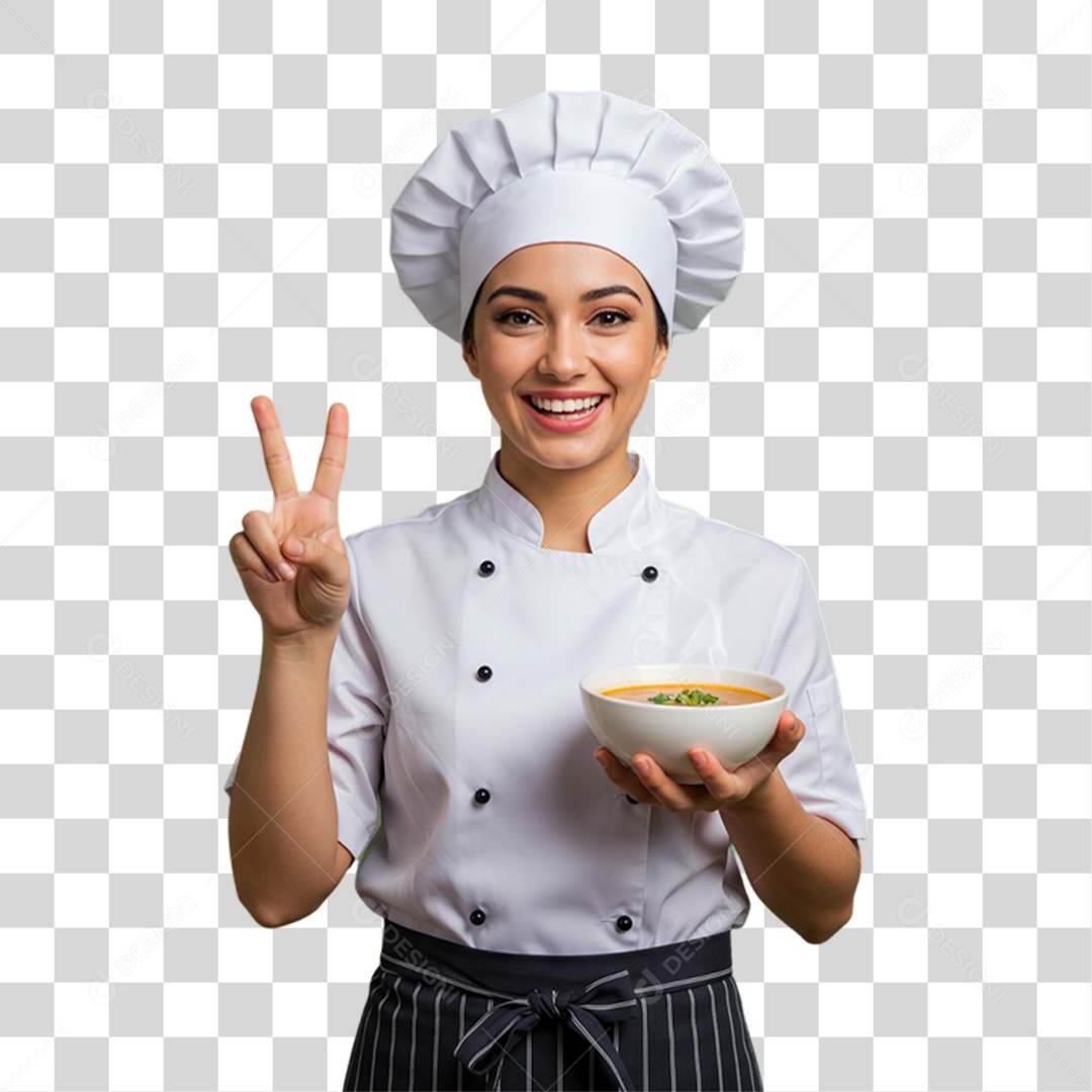 Cozinheira de Uniforme PNG Transparente