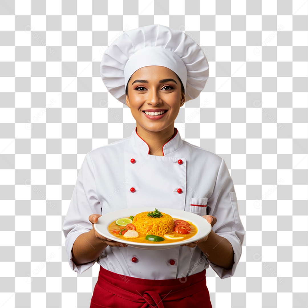 Cozinheira de Uniforme PNG Transparente