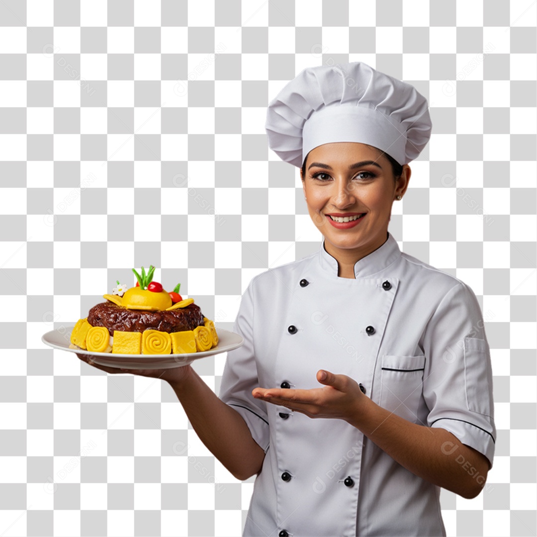 Cozinheira de Uniforme PNG Transparente