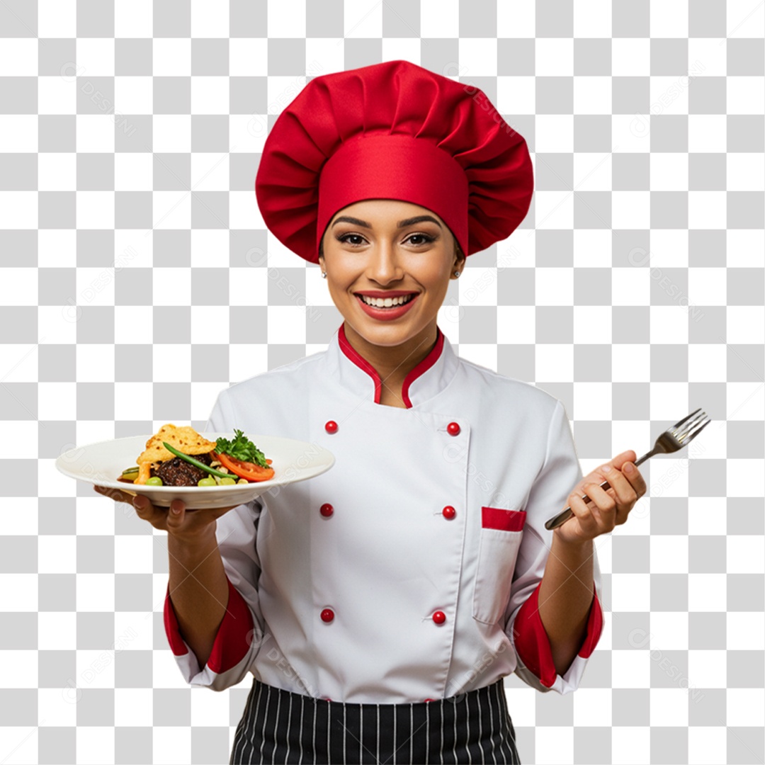 Cozinheira de Uniforme PNG Transparente