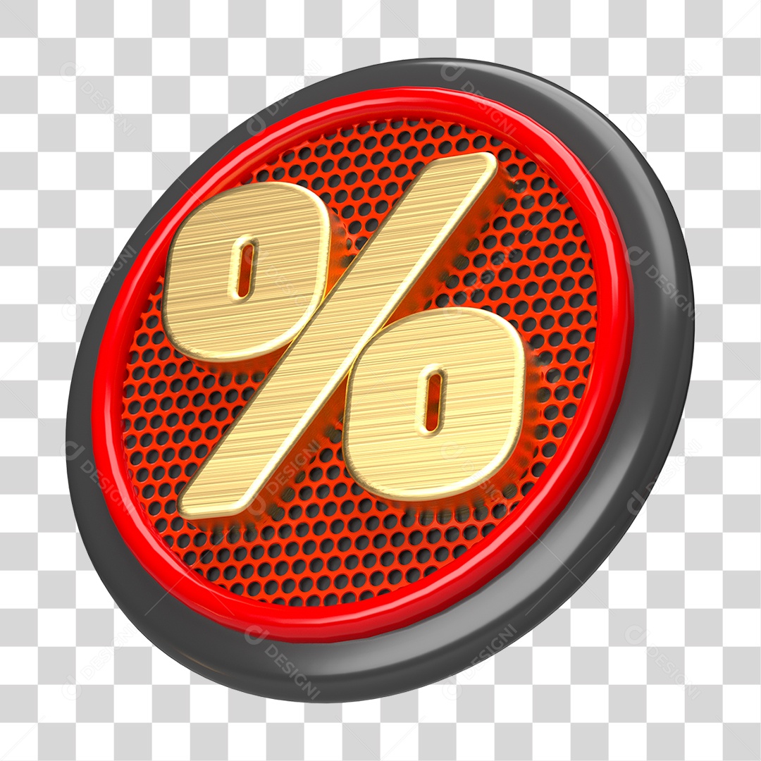 Elemento 3D Símbolo de Porcentagem PNG Transparente