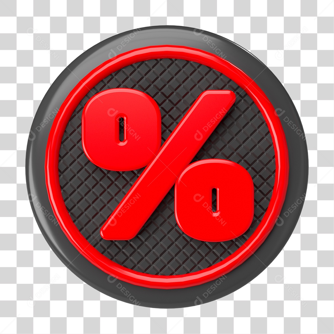 Elemento 3D Símbolo de Porcentagem PNG Transparente