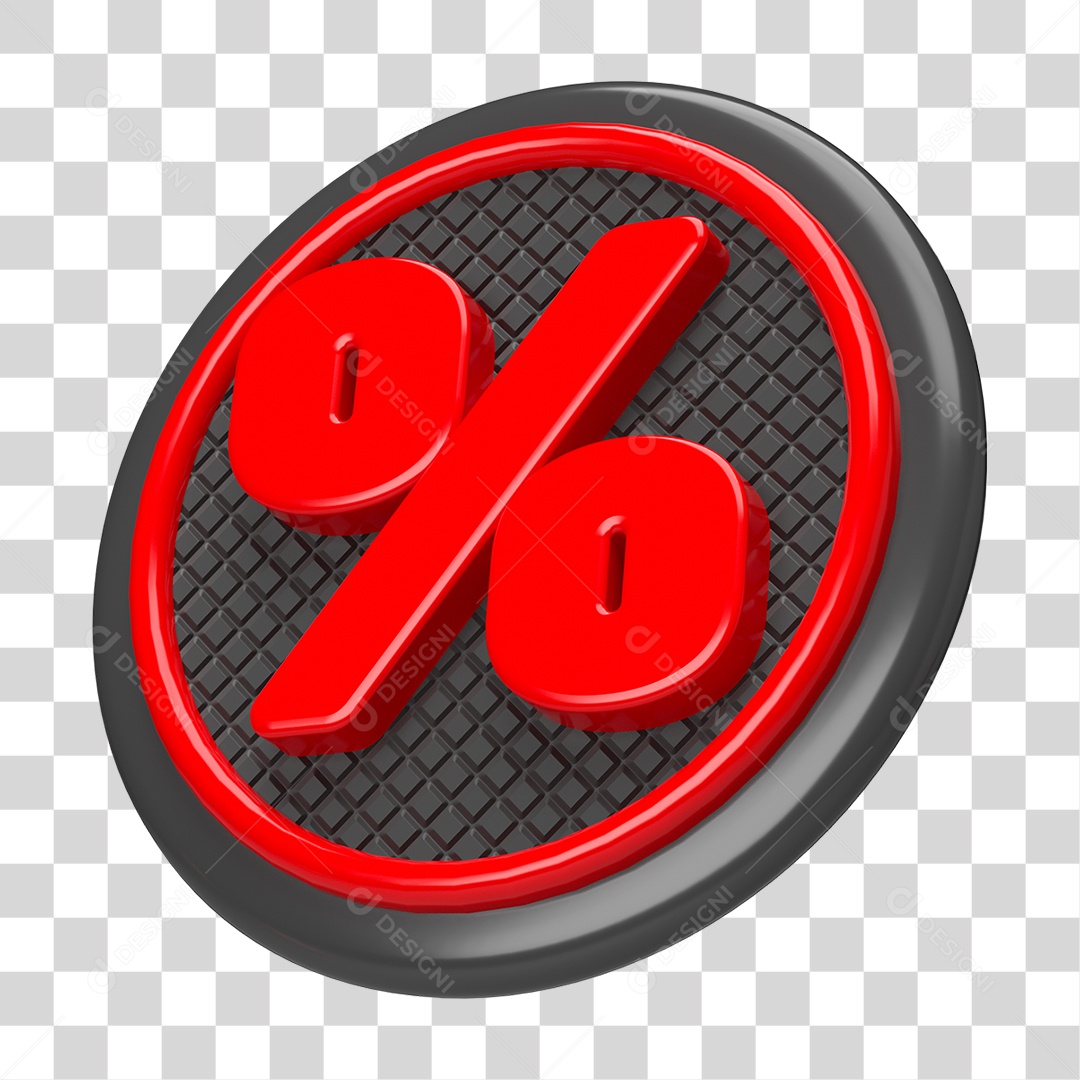 Elemento 3D Símbolo de Porcentagem PNG Transparente