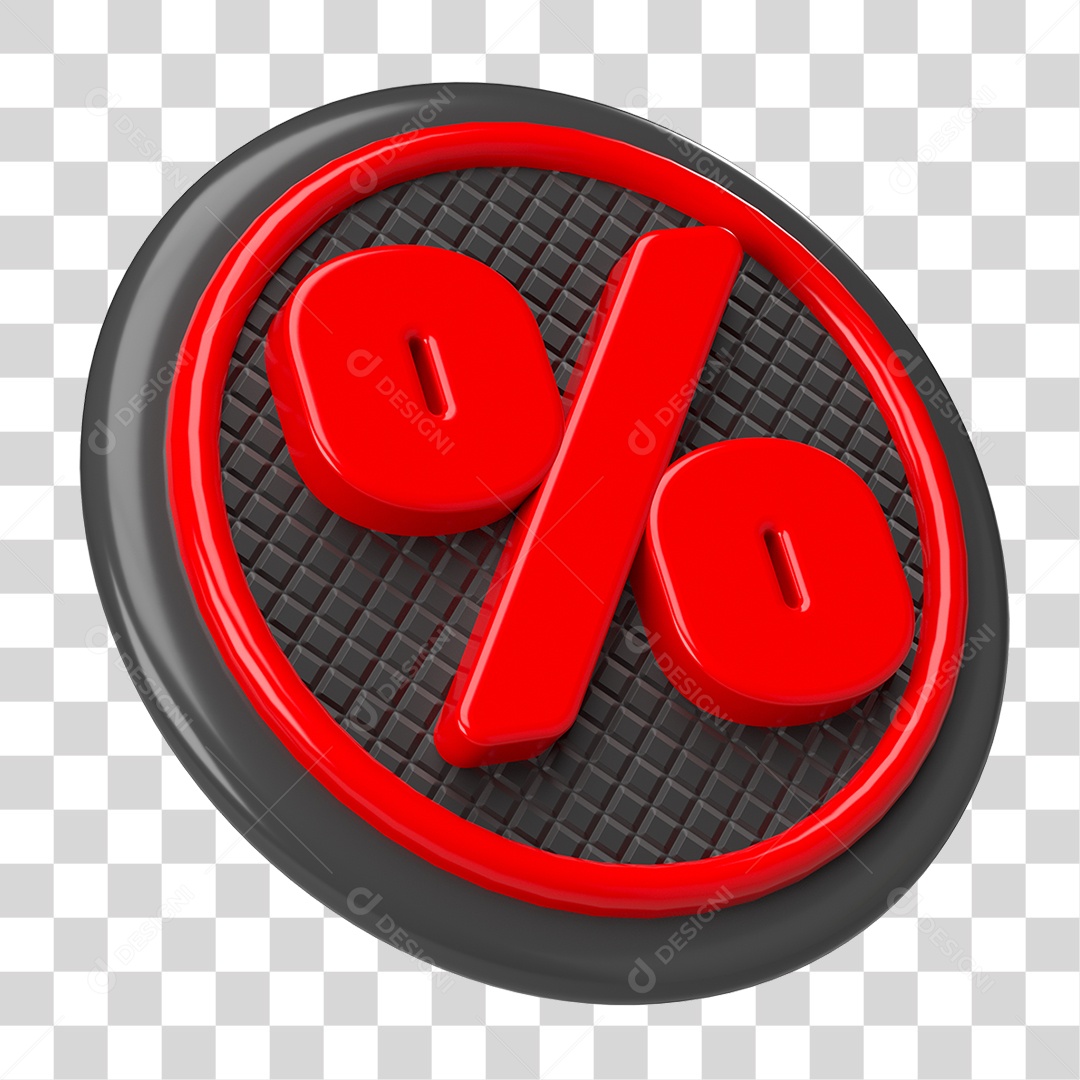 Elemento 3D Símbolo de Porcentagem PNG Transparente