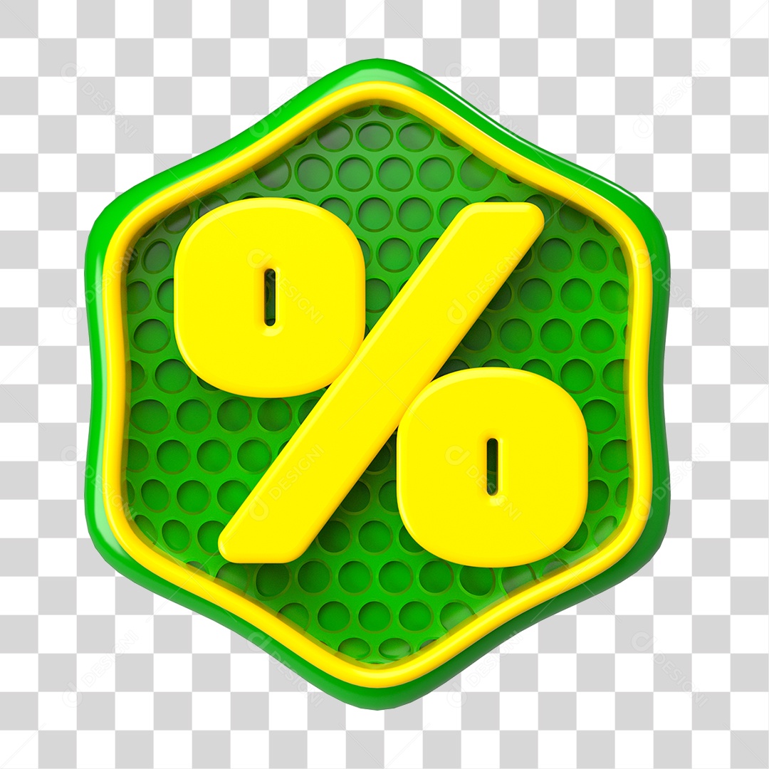 Elemento 3D Símbolo de Porcentagem PNG Transparente