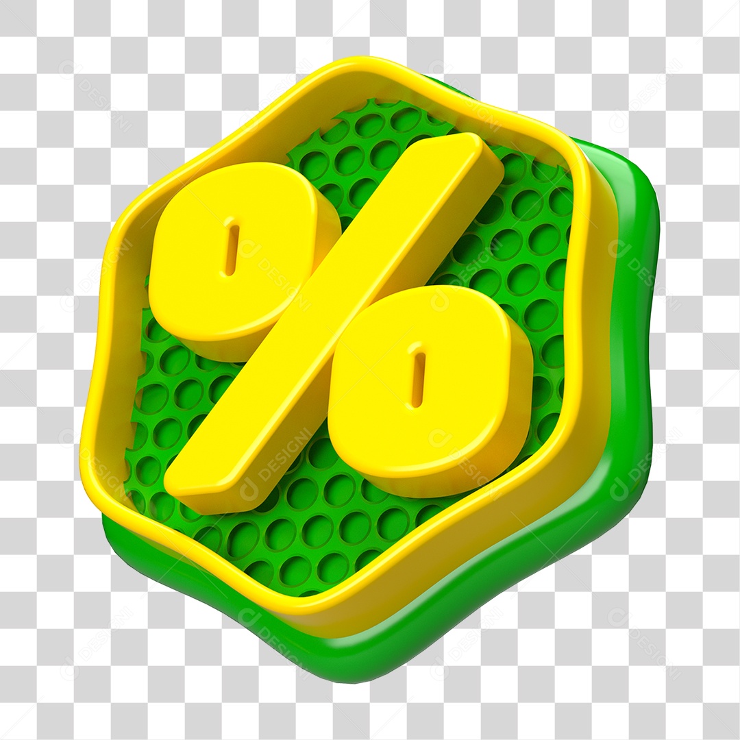 Elemento 3D Símbolo de Porcentagem PNG Transparente