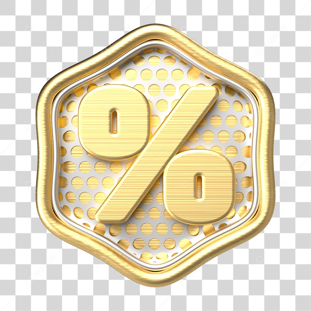 Elemento 3D Símbolo de Porcentagem PNG Transparente