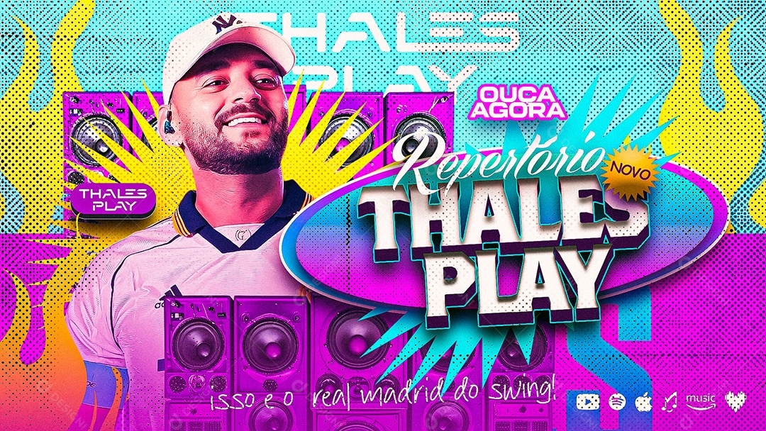 Banner Flyer Repertório novo Thales Play Social Media PSD Editável