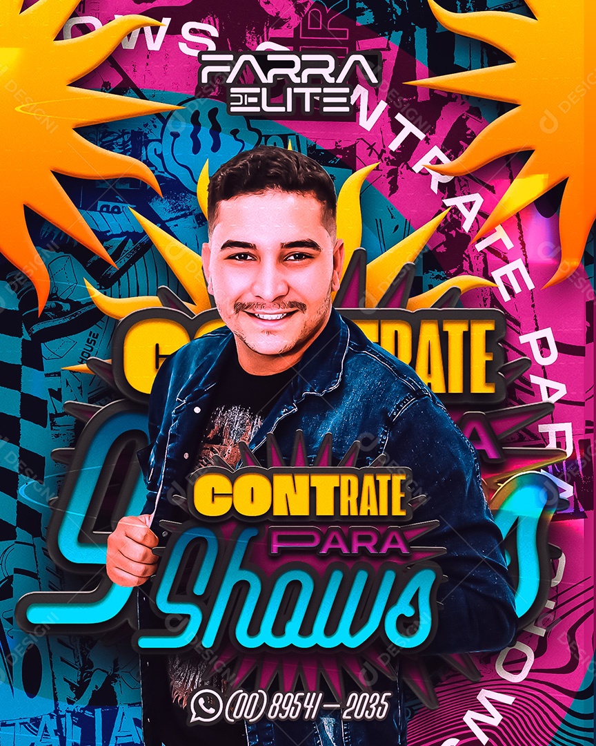 Feed Flyer Contrate Para Shows Social Media PSD Editável