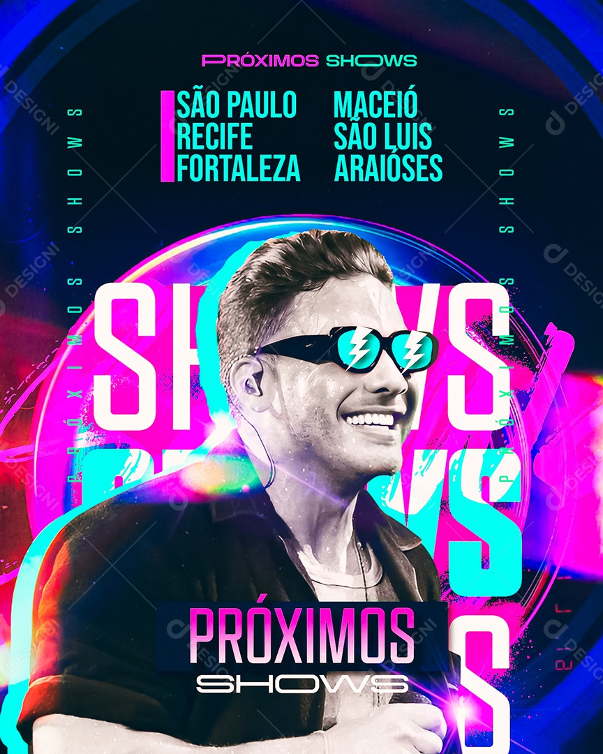 Feed Flyer Próximos Shows Social Media PSD Editável