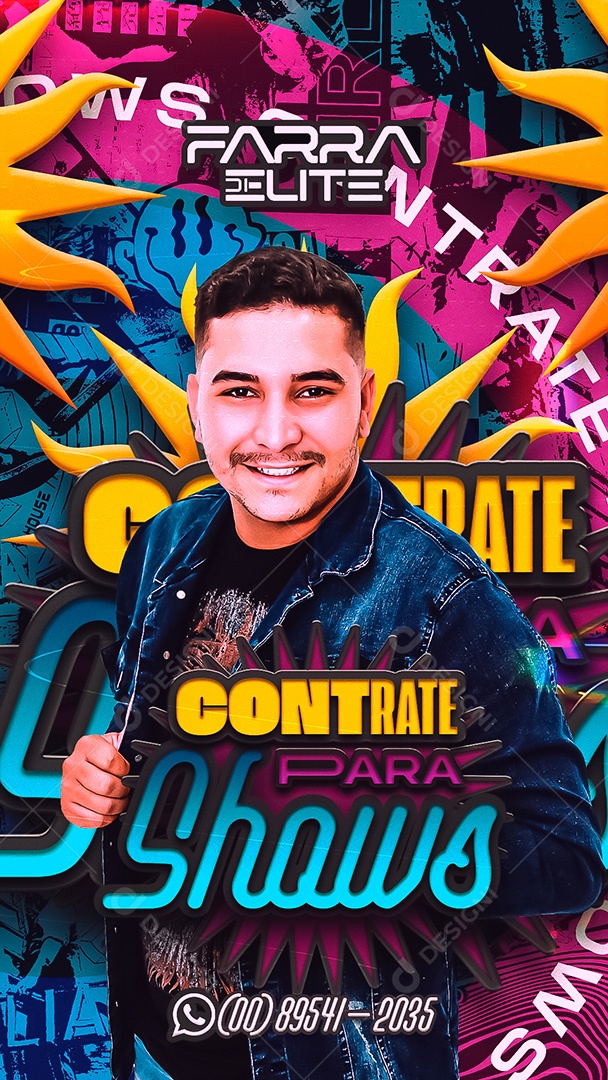 Story Flyer Contrate Para Shows Social Media PSD Editável