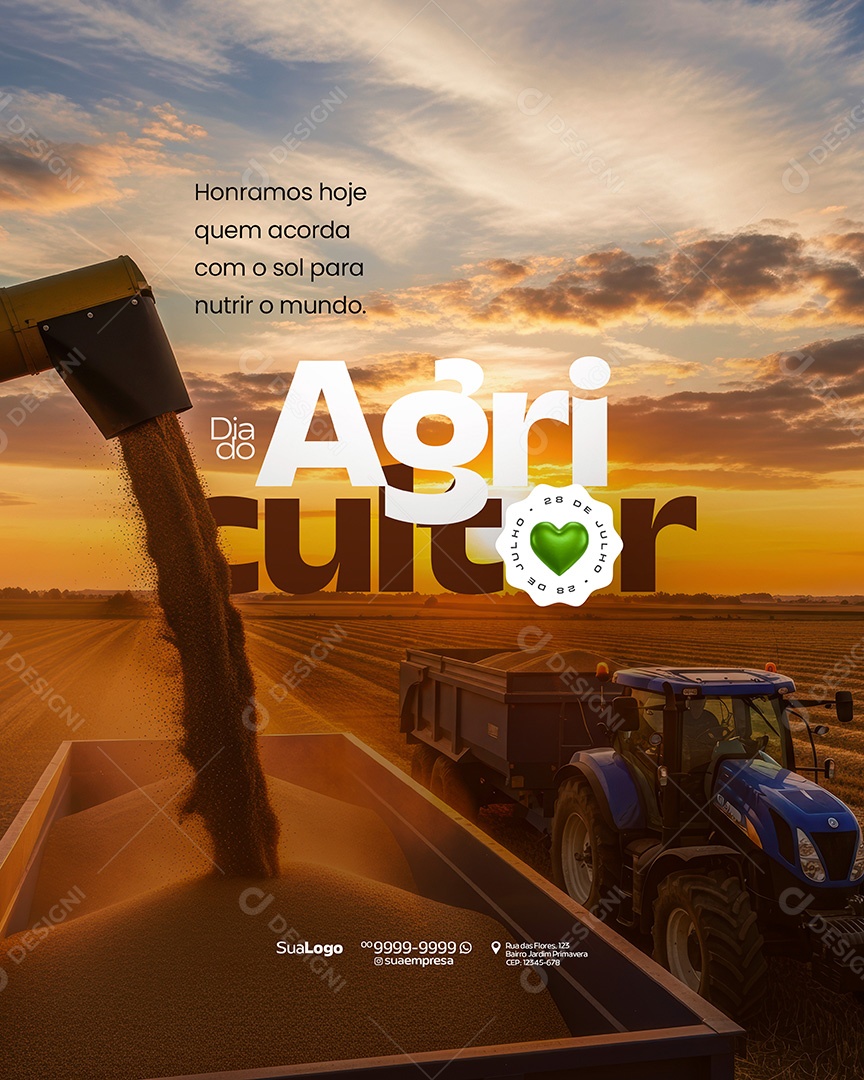 Dia do Agricultor 28 de Julho Social Media PSD Editável