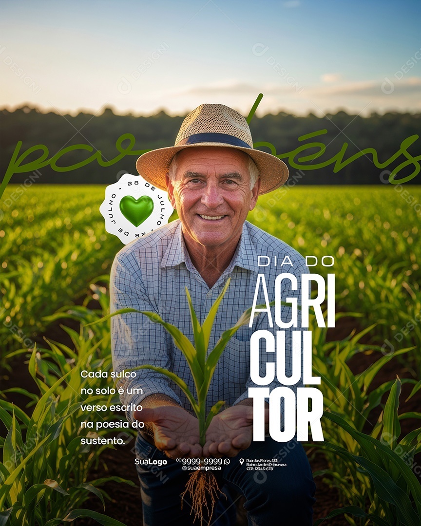 Dia do Agricultor 28 de Julho Social Media PSD Editável