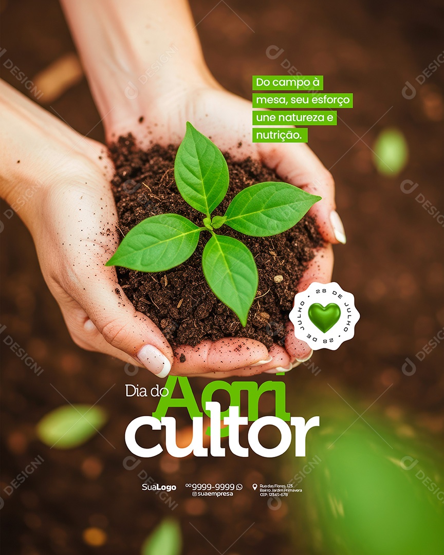 Dia do Agricultor 28 de Julho Social Media PSD Editável