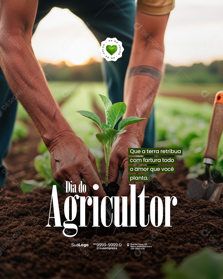Dia do Agricultor 28 de Julho Social Media PSD Editável