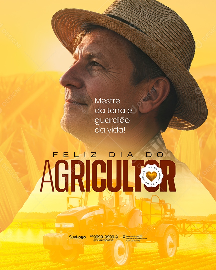 Feliz Dia do Agricultor 28 de Julho Social Media PSD Editável
