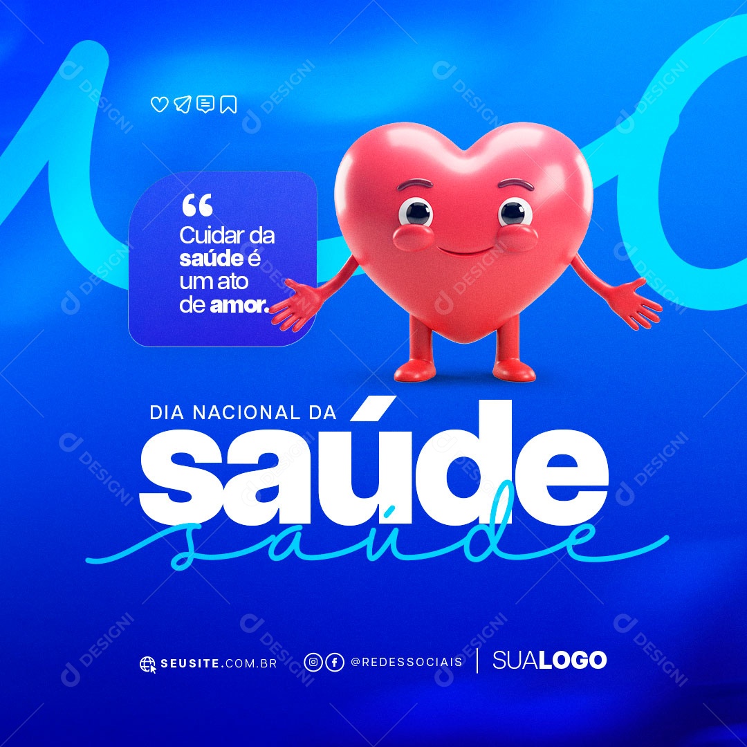Social Media Dia Nacional da Saúde 5 de Agosto PSD Editável