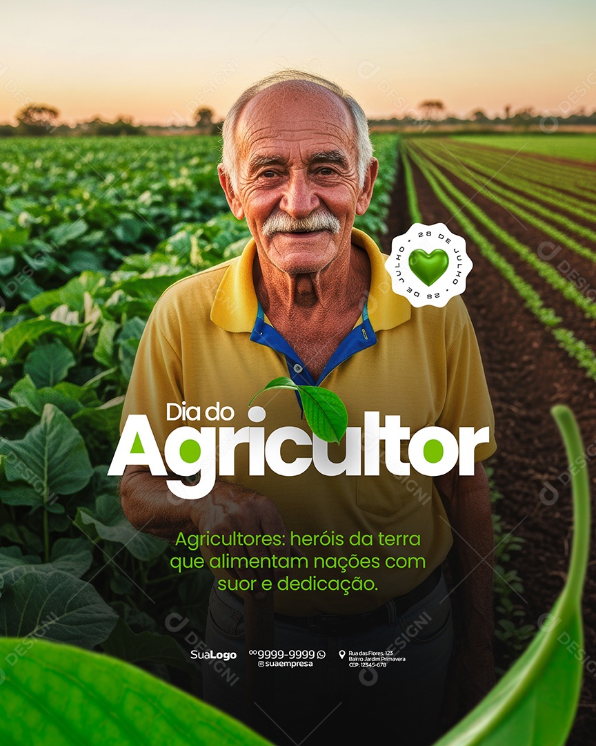 Dia do Agricultor 28 de Julho Social Media PSD Editável