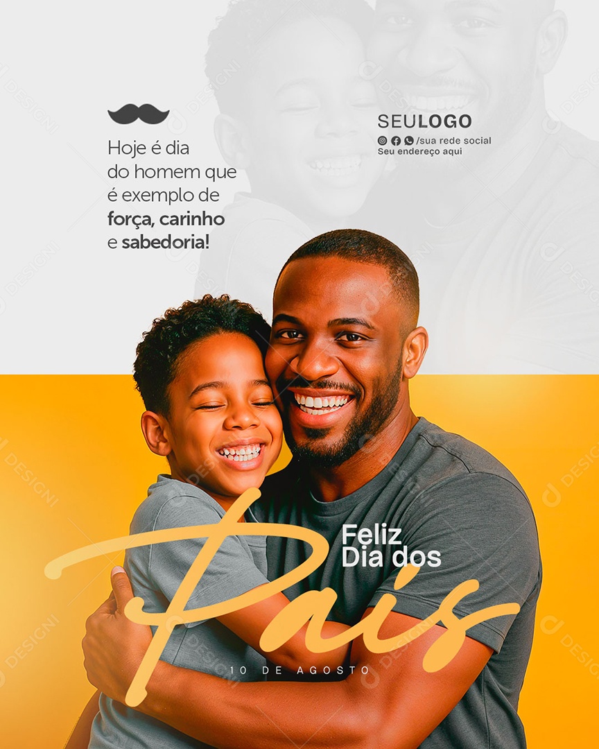 Feliz Dia Dos Pais 11 de Agosto Social Media PSD Editável