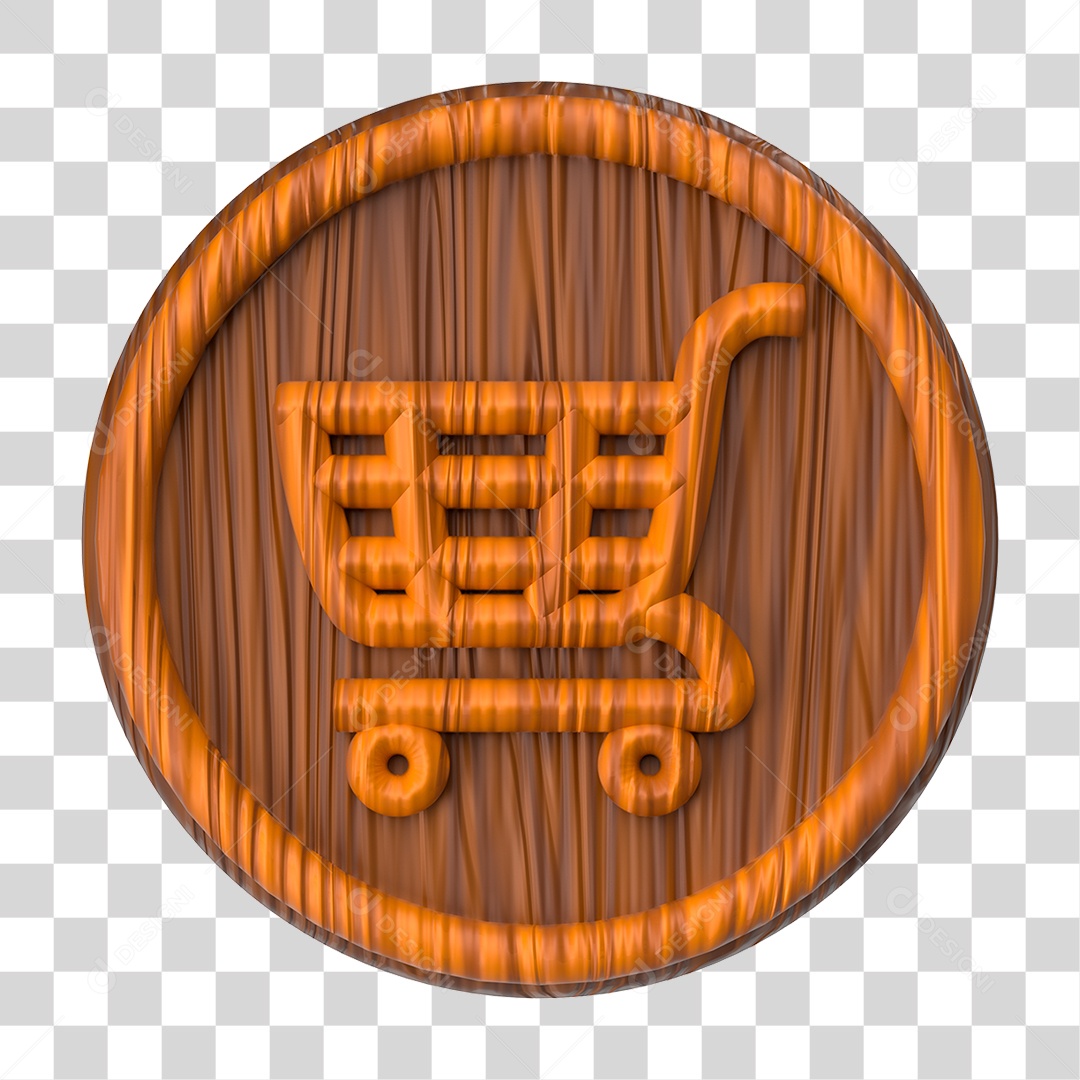 Ícone 3D Carrinho de Compras PNG Transparente