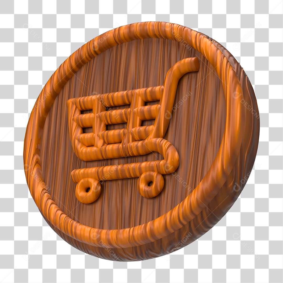 Ícone 3D Carrinho de Compras PNG Transparente