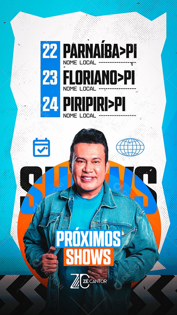 Story Agenda Próximos Shows Social Media PSD Editável