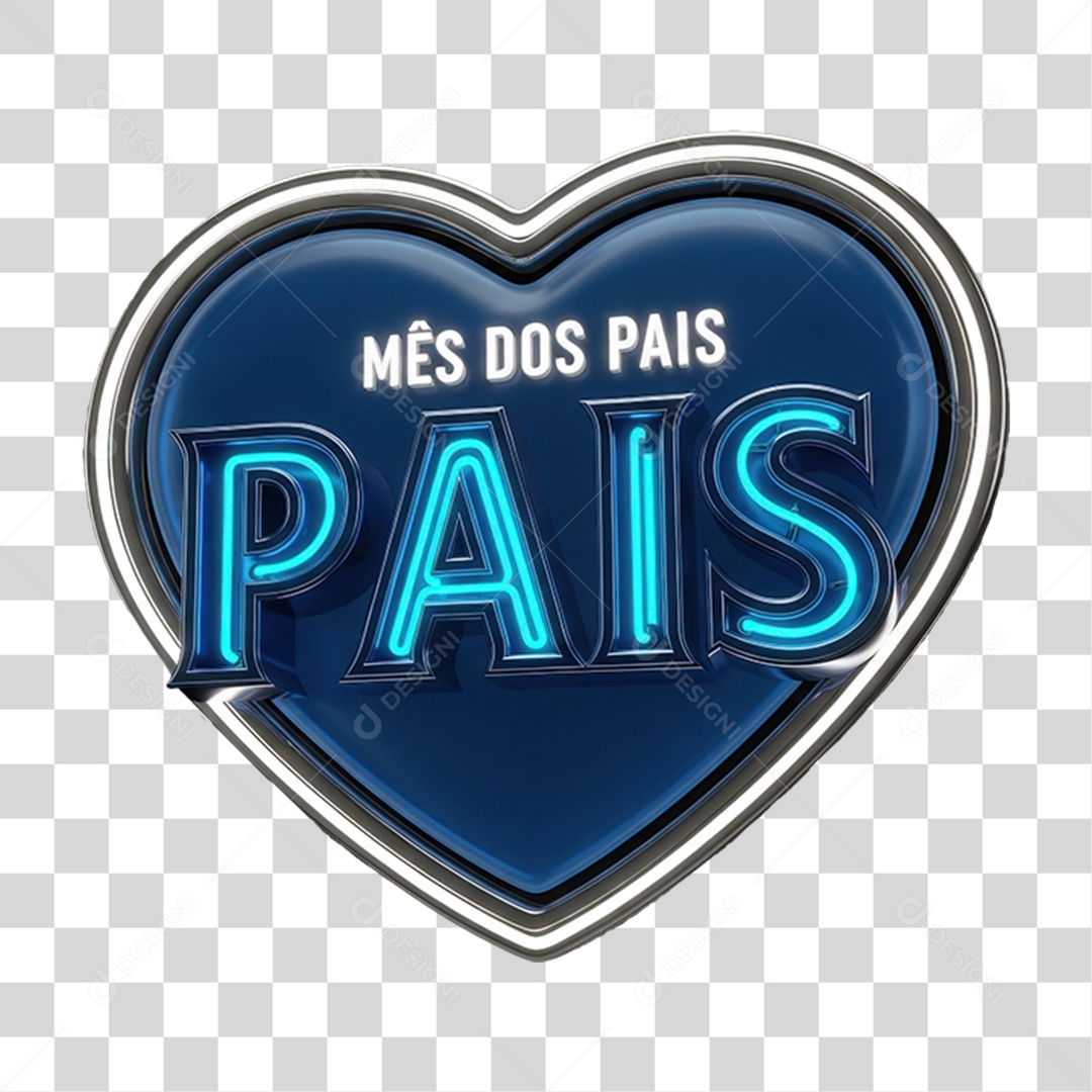 Selo 3D Mês dos Pais PNG Transparente
