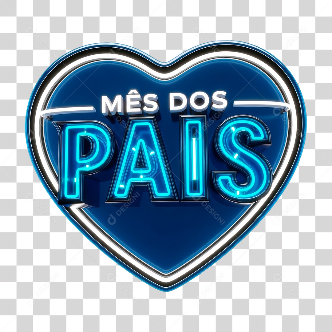 Selo 3D Mês dos Pais PNG Transparente
