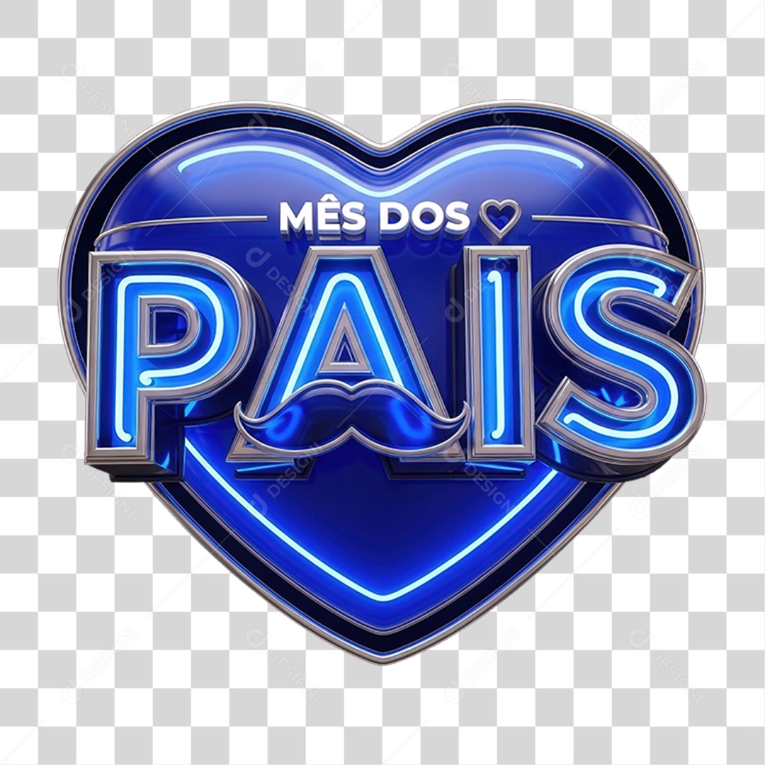 Selo 3D Mês dos Pais PNG Transparente