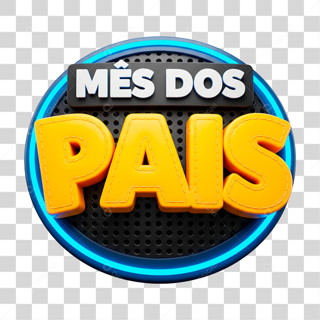 Selo 3D Mês dos Pais PNG Transparente