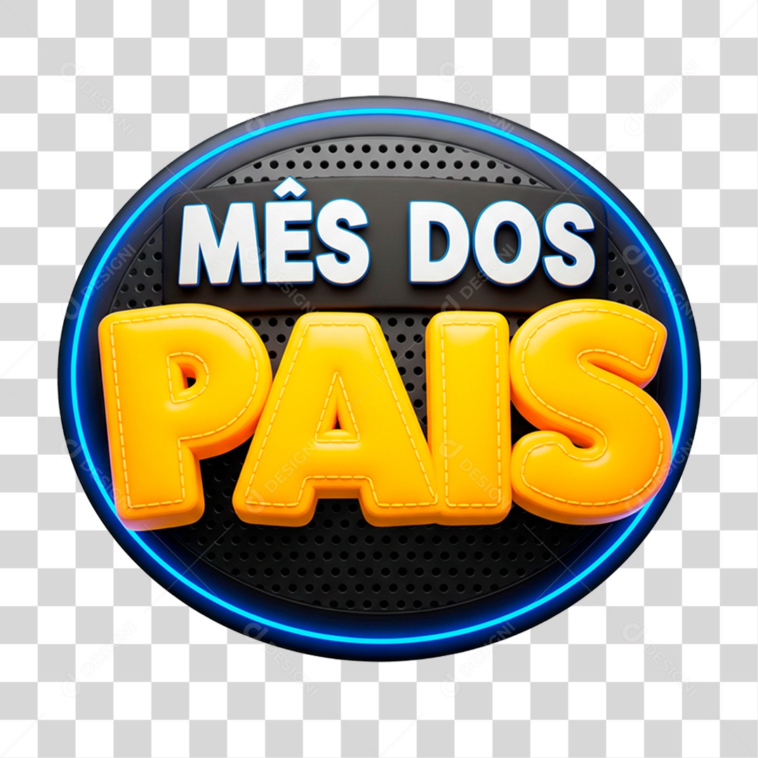 Selo 3D Mês dos Pais PNG Transparente