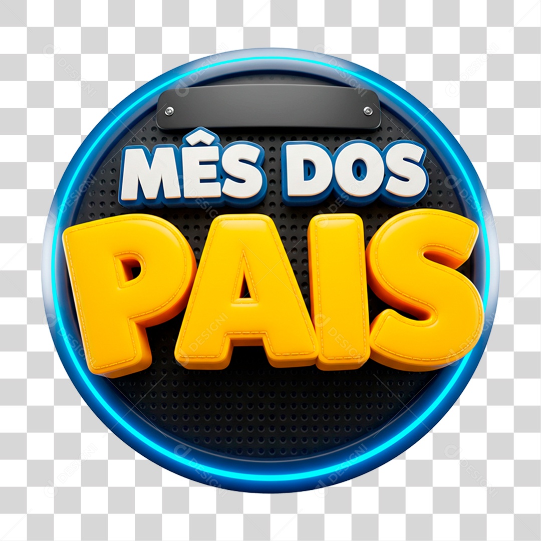Selo 3D Mês dos Pais PNG Transparente