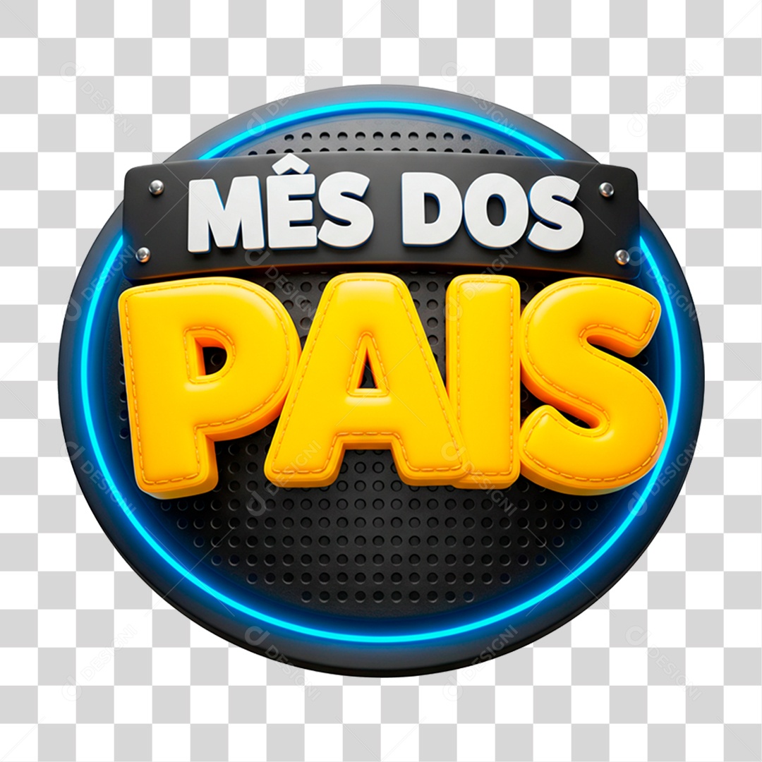 Selo 3D Mês dos Pais PNG Transparente