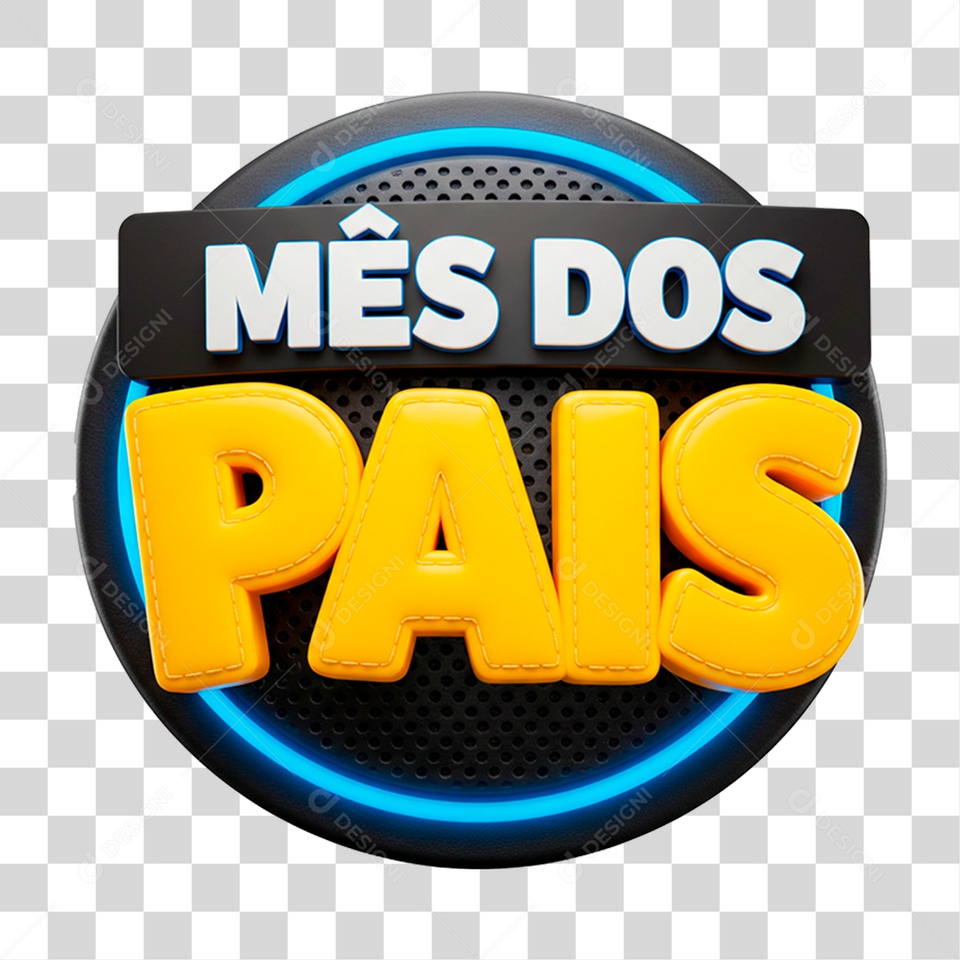 Selo 3D Mês dos Pais PNG Transparente
