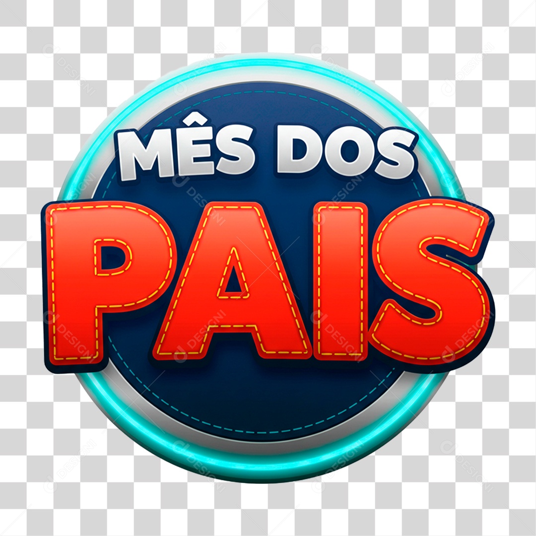 3D Father's Month Stamp Transparent PNG