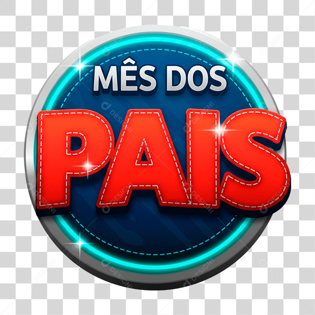 Selo 3D Mês dos Pais PNG Transparente