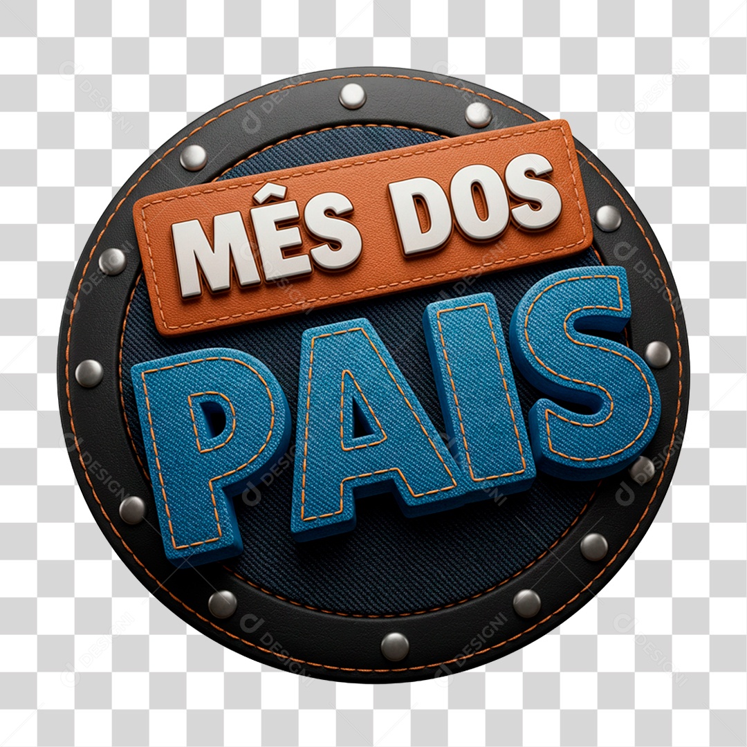 Selo 3D Mês dos Pais PNG Transparente