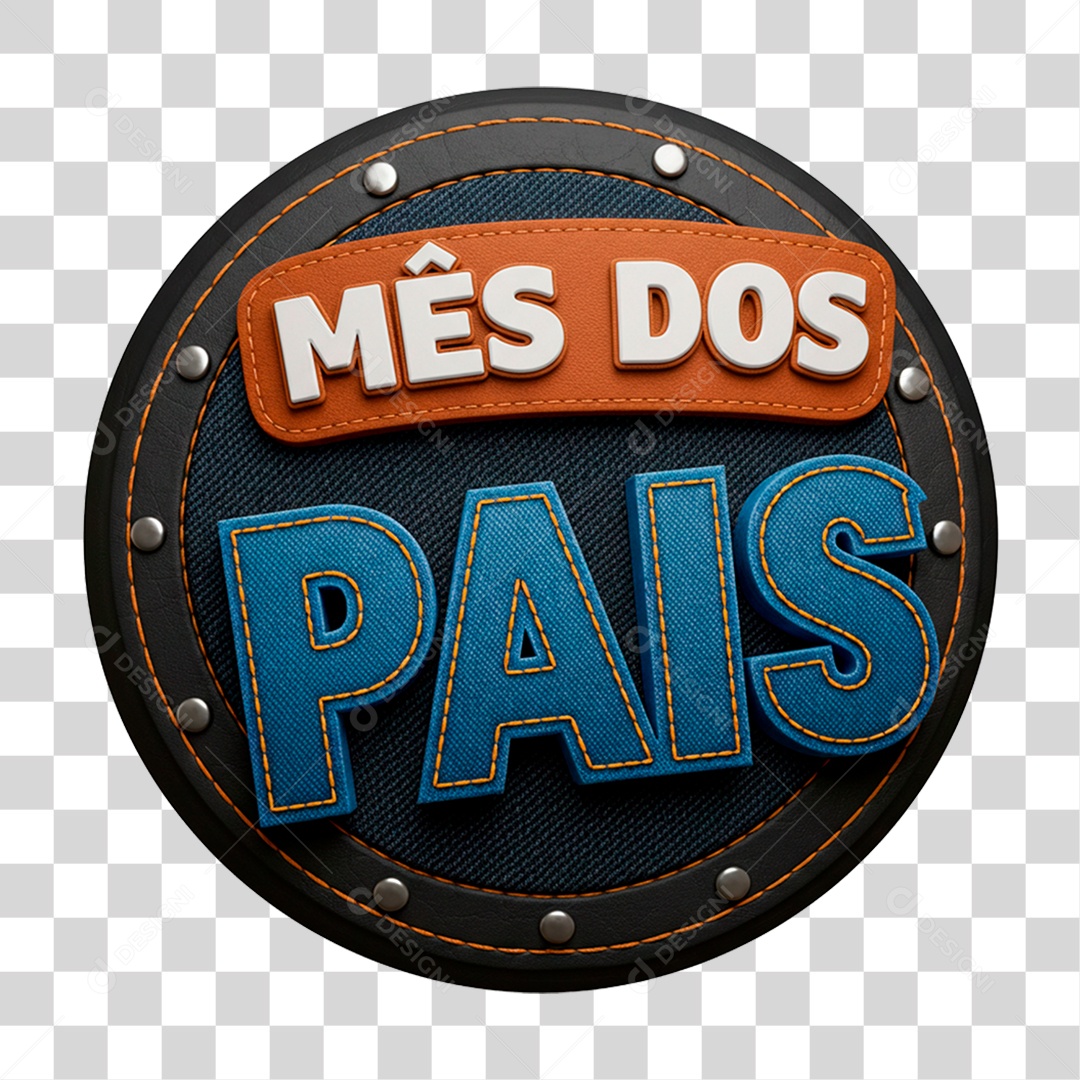 Selo 3D Mês dos Pais PNG Transparente